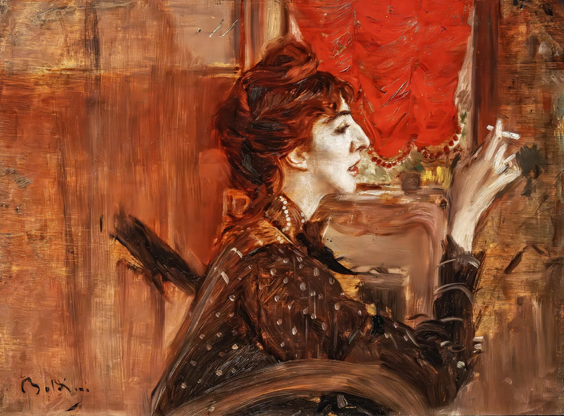 Den røde gardin - Giovanni Boldini
