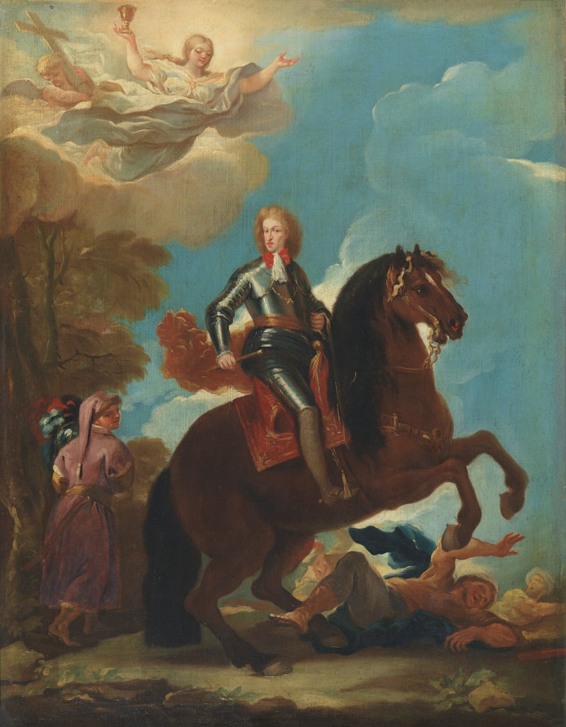 Kong Charles II af Spanien til hest - Luca Giordano