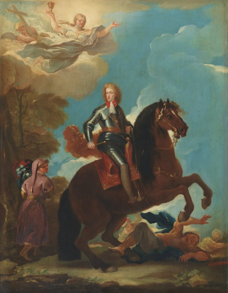 Kong Charles II af Spanien til hest - Luca Giordano