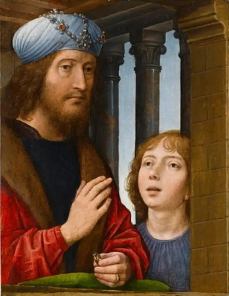 Kong David og en dreng - Hans Memling