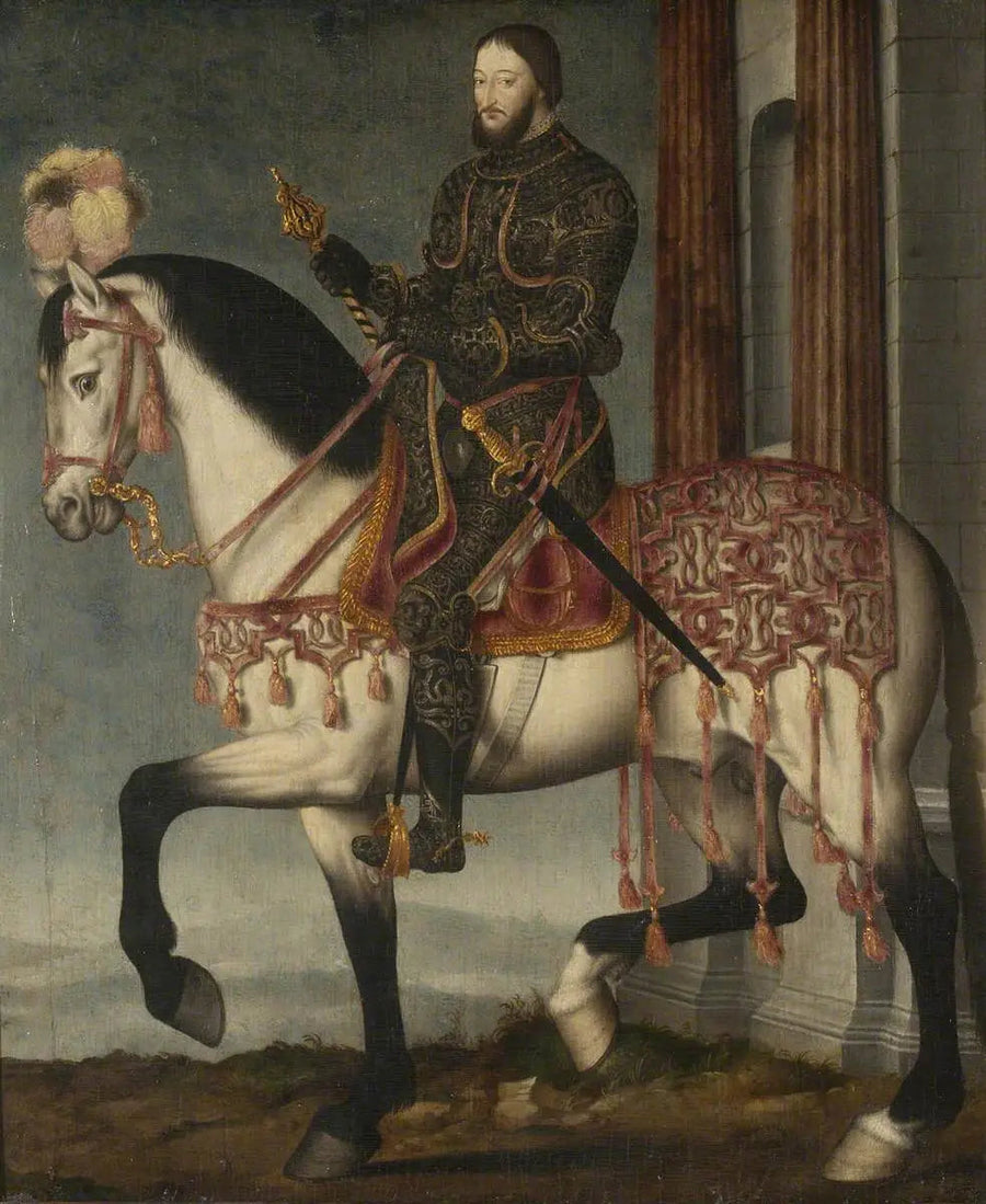 Kong François I, kongen af Frankrig (1494-1547) på hest - François Clouet