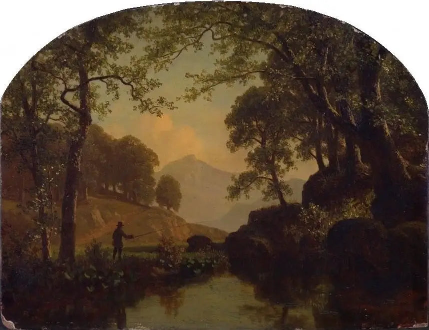 Bæk med ørreder - Albert Bierstadt