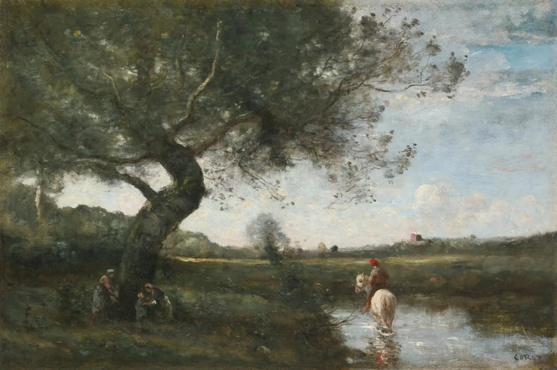 Bækken ved den hvide hest - Jean-Baptiste Camille Corot