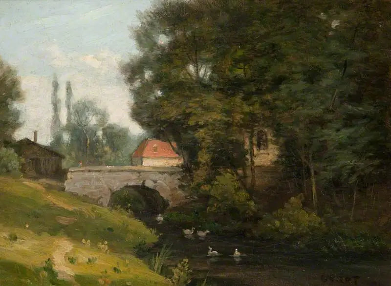 Bækken ved møllen - Jean-Baptiste Camille Corot