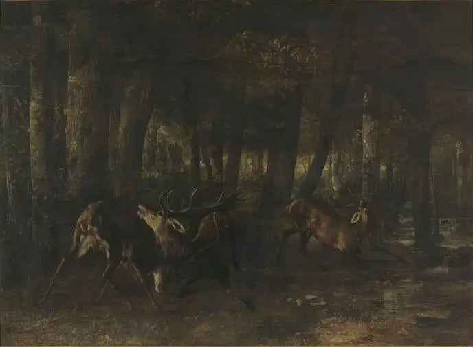 Forårsruten. Elkekamp - Gustave Courbet