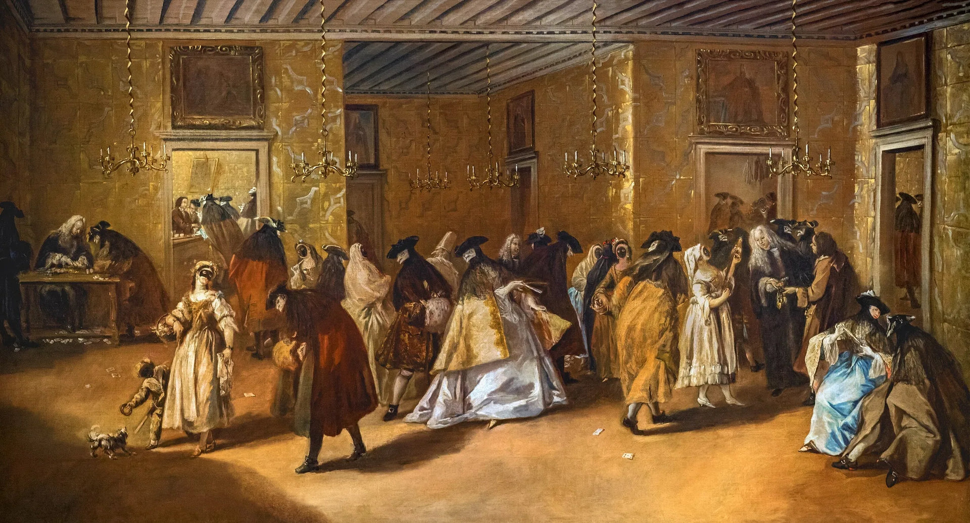 Le salon privé (casino) du palais Dandolo de San Moisè - Francesco Guardi image 1 reproduction d’œuvre d’art à l’huile