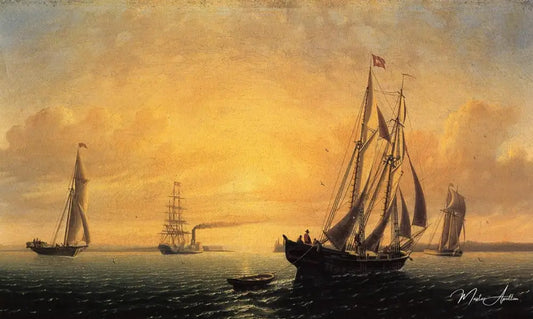 Le schooner 'Jane' de bath, Du maine  - William Bradford - Reproductions de tableaux et peintures haut de gamme