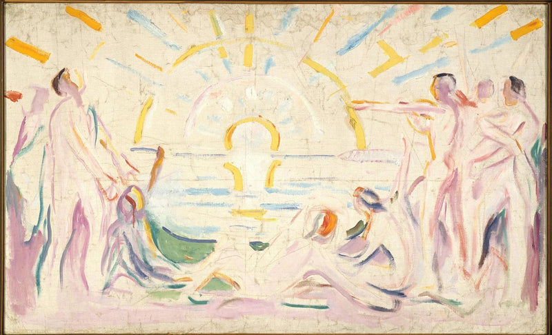 Solen og de nøgne menneskers vækkelse - Edvard Munch