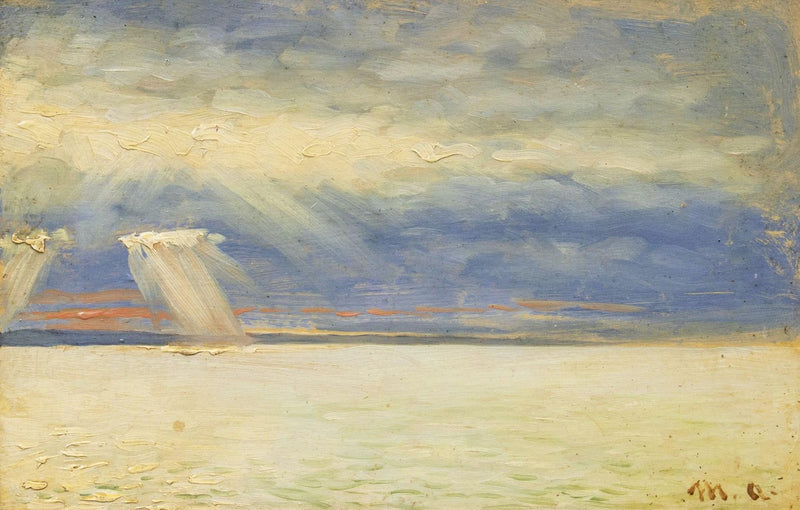 Solen bryder gennem skyerne. - Michael Peter Ancher