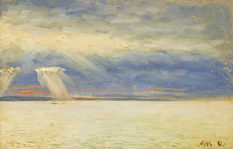 Solen bryder gennem skyerne. - Michael Peter Ancher