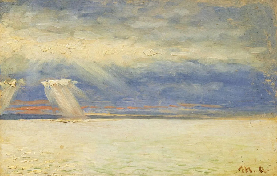 Solen bryder gennem skyerne. - Michael Peter Ancher
