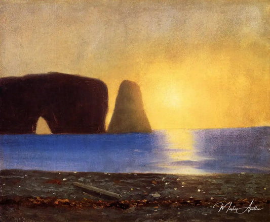 Le soleil se couche, rocher Percé, Gaspé, Québec, 1867 - William Bradford - Reproductions de tableaux et peintures haut de gamme