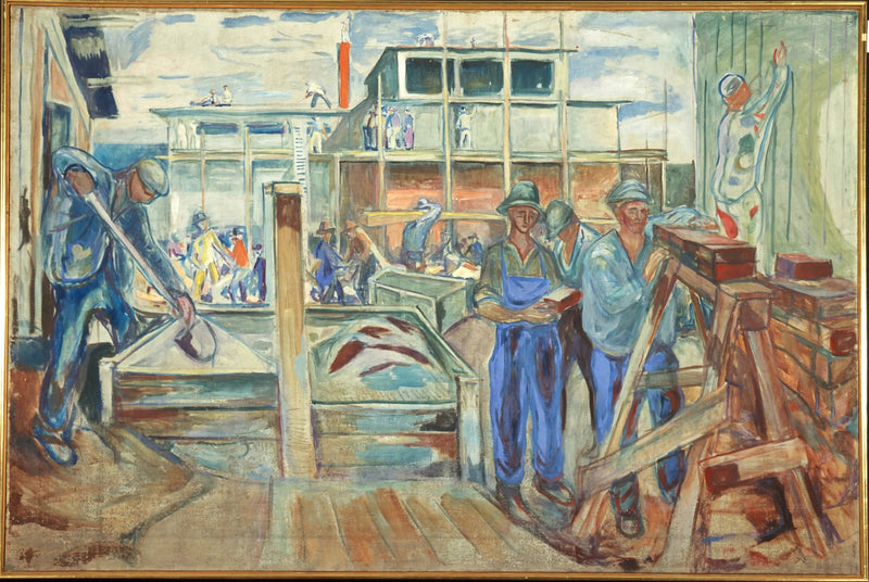 Vinterstudiet under opførelse - Edvard Munch