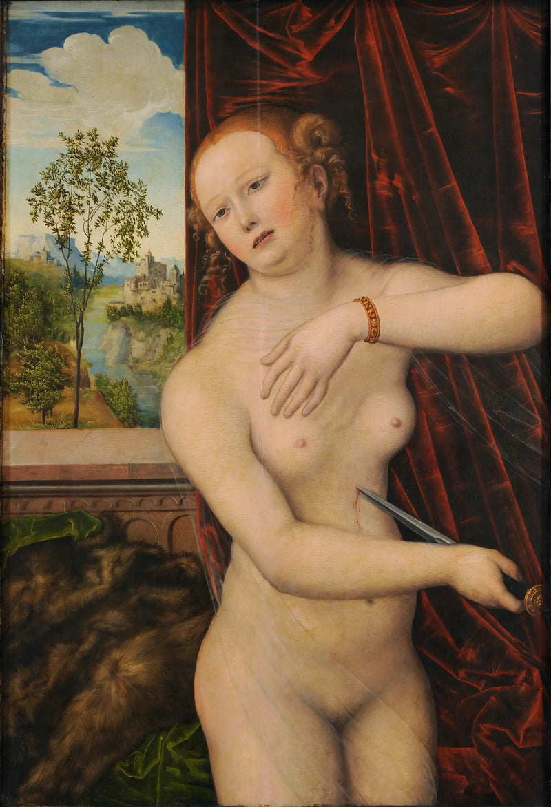 Lucretias Selvmord - Lucas Cranach den Ældre
