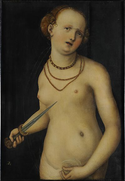 Lucretias Selvmord - Lucas Cranach den Ældre