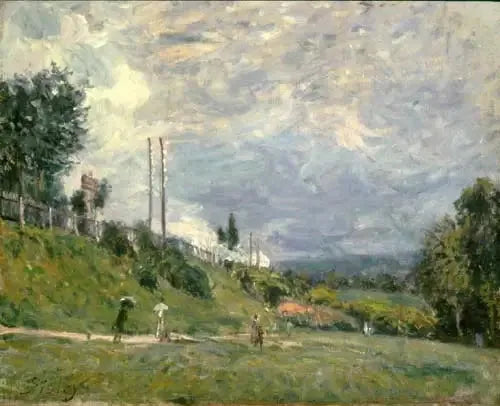 Jernbaneskråningen i Sèvres - Alfred Sisley