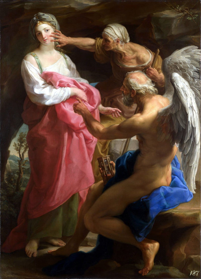 Tiden befaler alderdommen at ødelægge skønheden - Pompeo Batoni