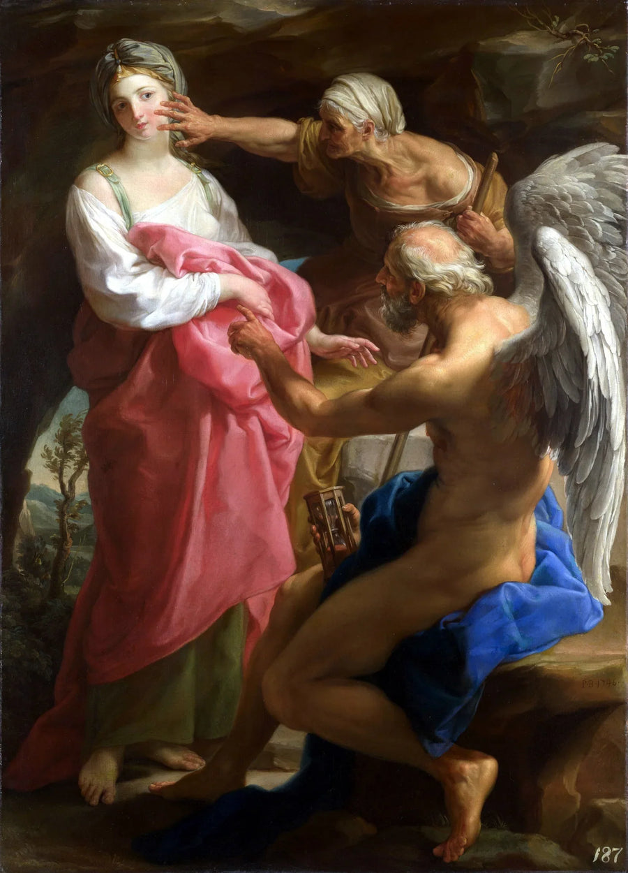 Tiden befaler alderdommen at ødelægge skønheden - Pompeo Batoni