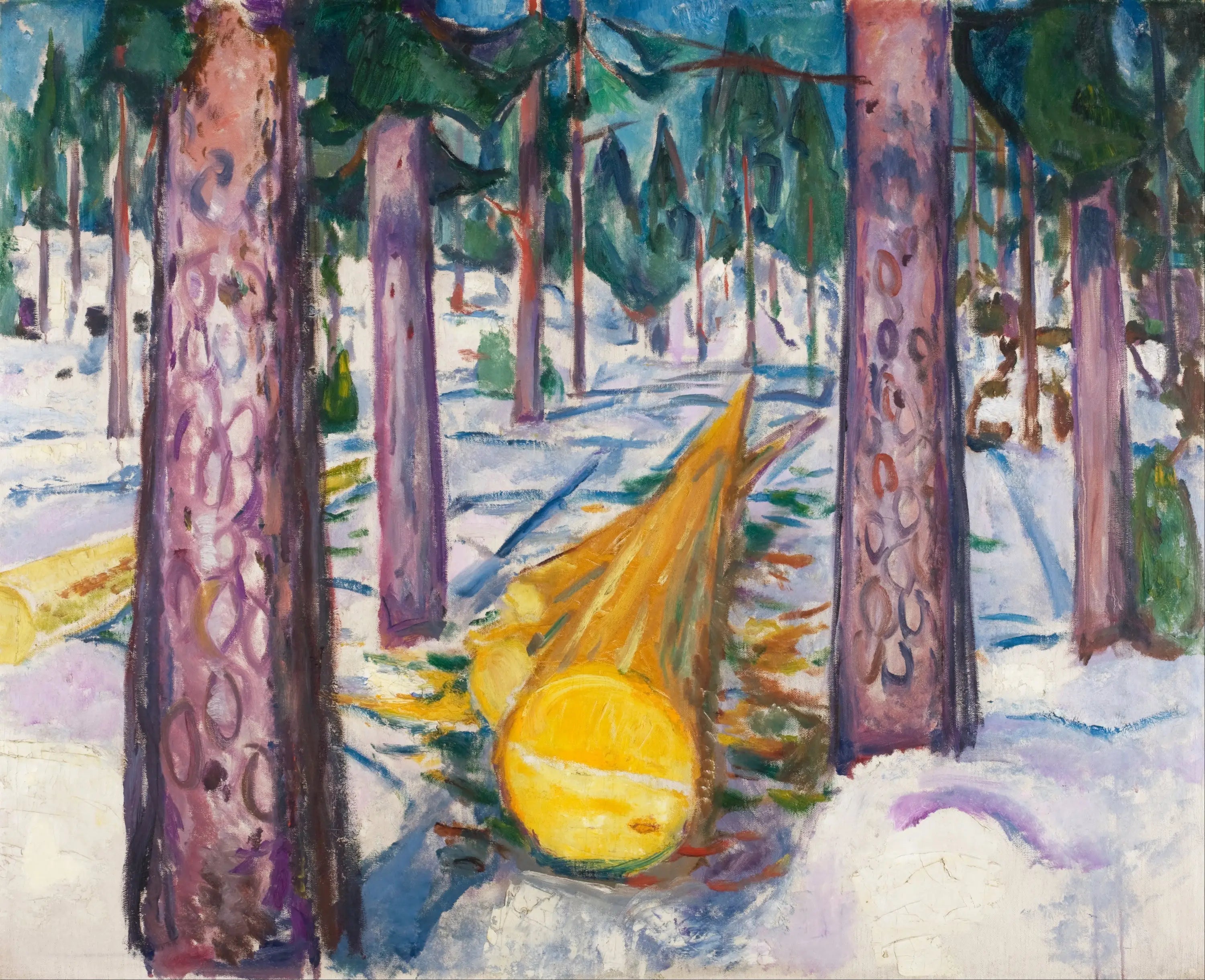 Le Tronc jaune - Edvard Munch image 1 copie de tableau peinte à la main
