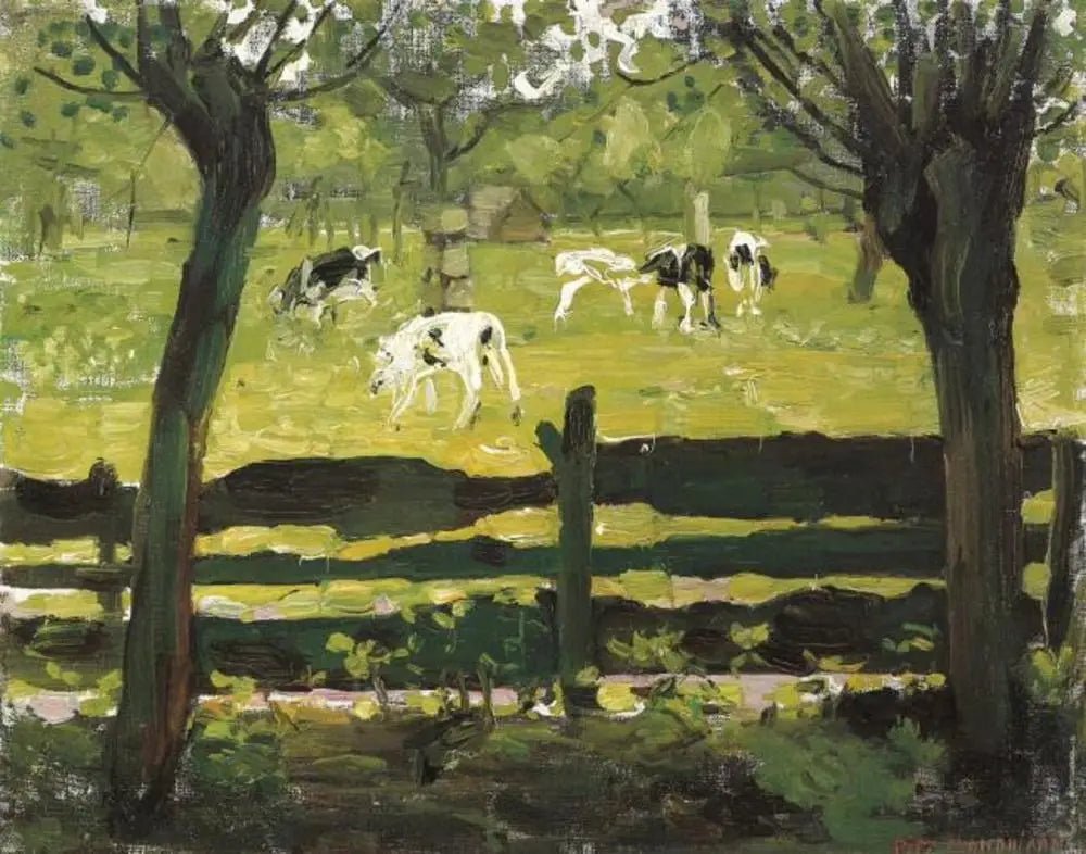 Reproduction du tableau « Le veau taureau blanc - Piet Mondrian » par Alpha Reproduction en peinture à l’huile