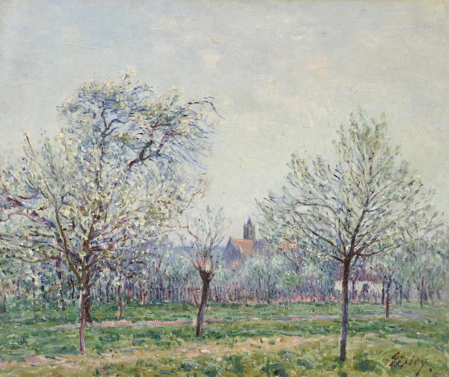 Frugtplantagen i Moret-sur-Loing, forår - Alfred Sisley
