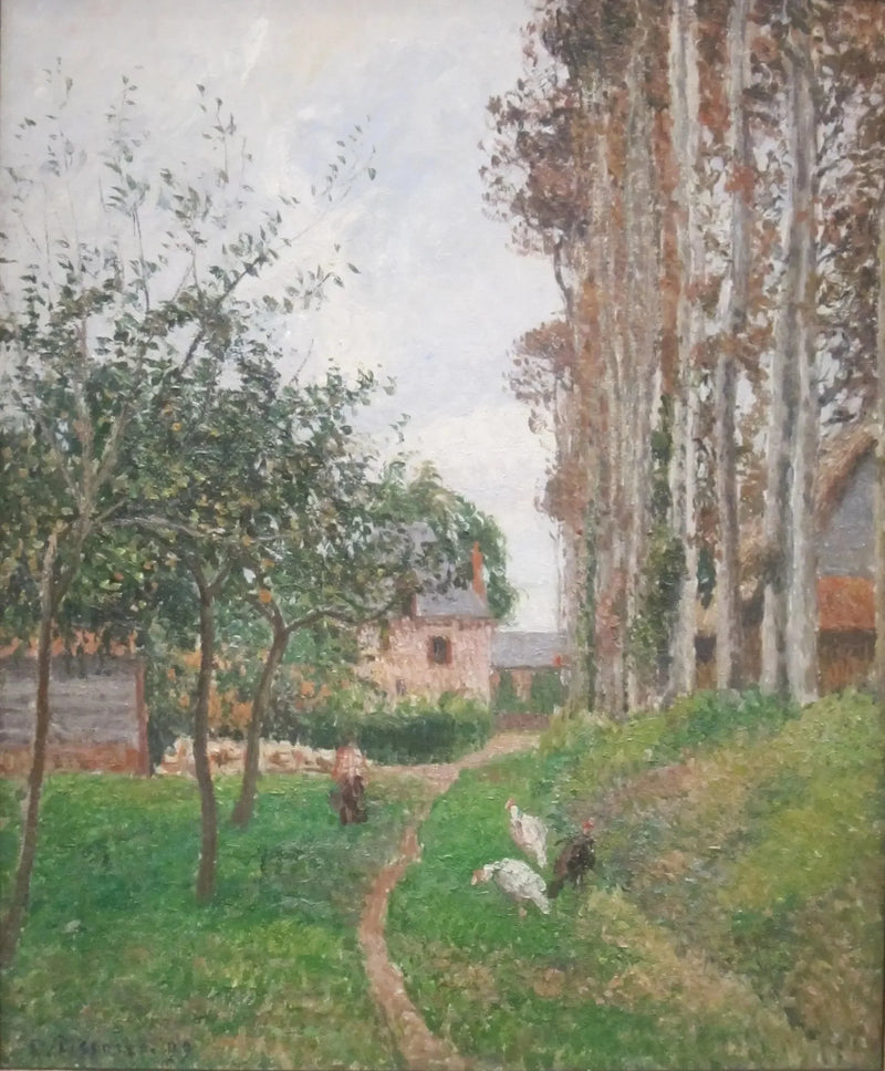 Frugthaven ved Ango Herregård med Høns, Varengeville - Camille Pissarro