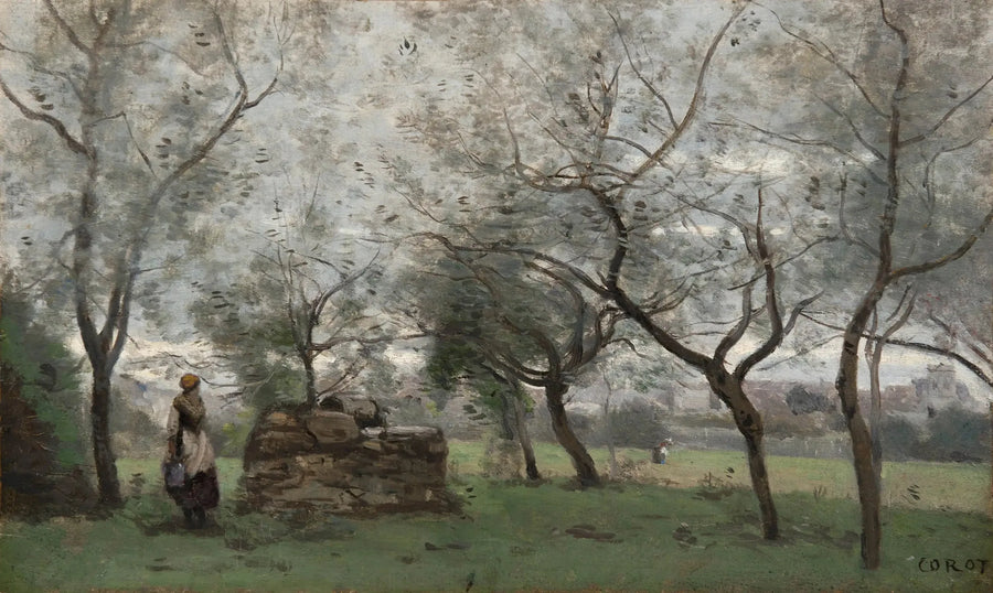 Frugtplantagen, omgivelserne omkring Mantes - Jean-Baptiste Camille Corot