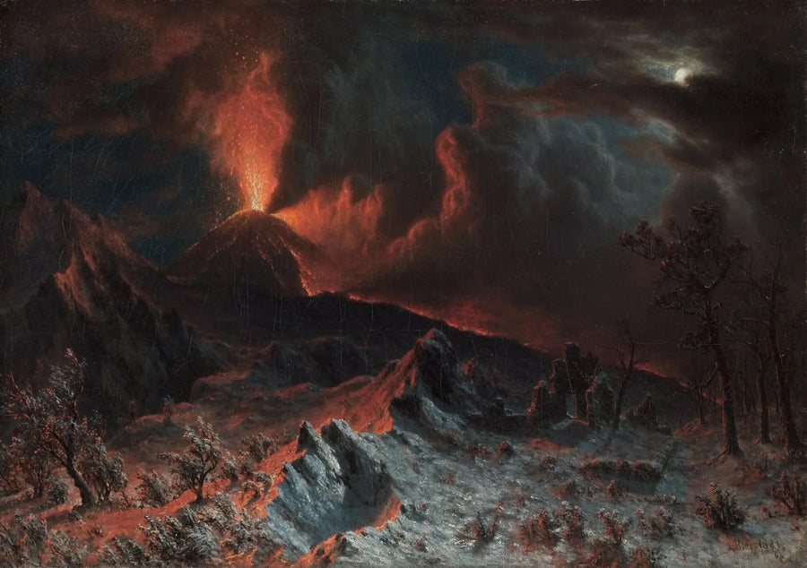Vesuvius ved midnat - Albert Bierstadt