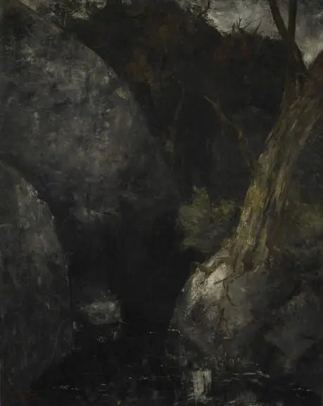 Den gamle træ i kløften - Gustave Courbet