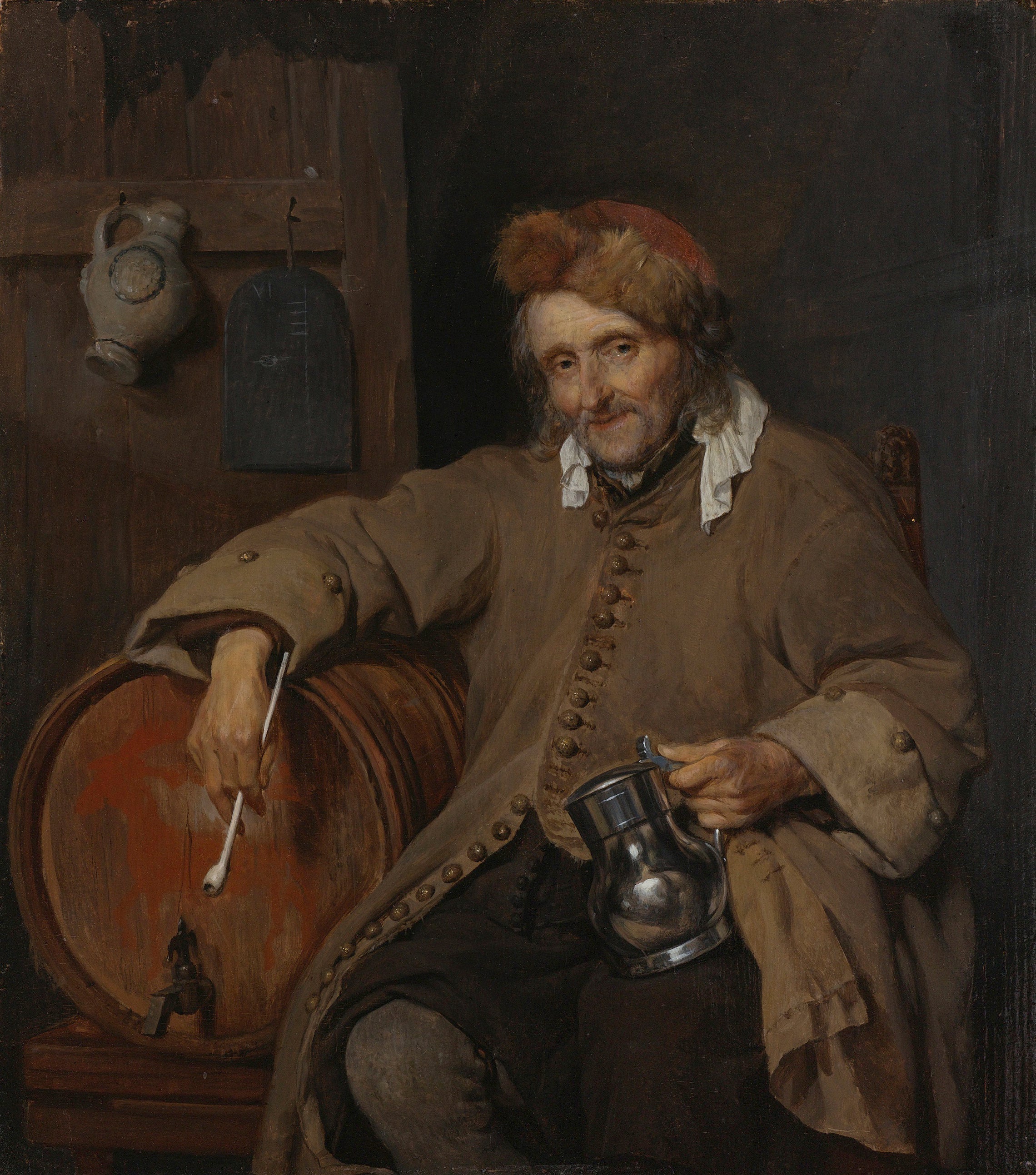 Le vieux buveur - Gabriel Metsu image 1 copie peinte à la main à l’huile