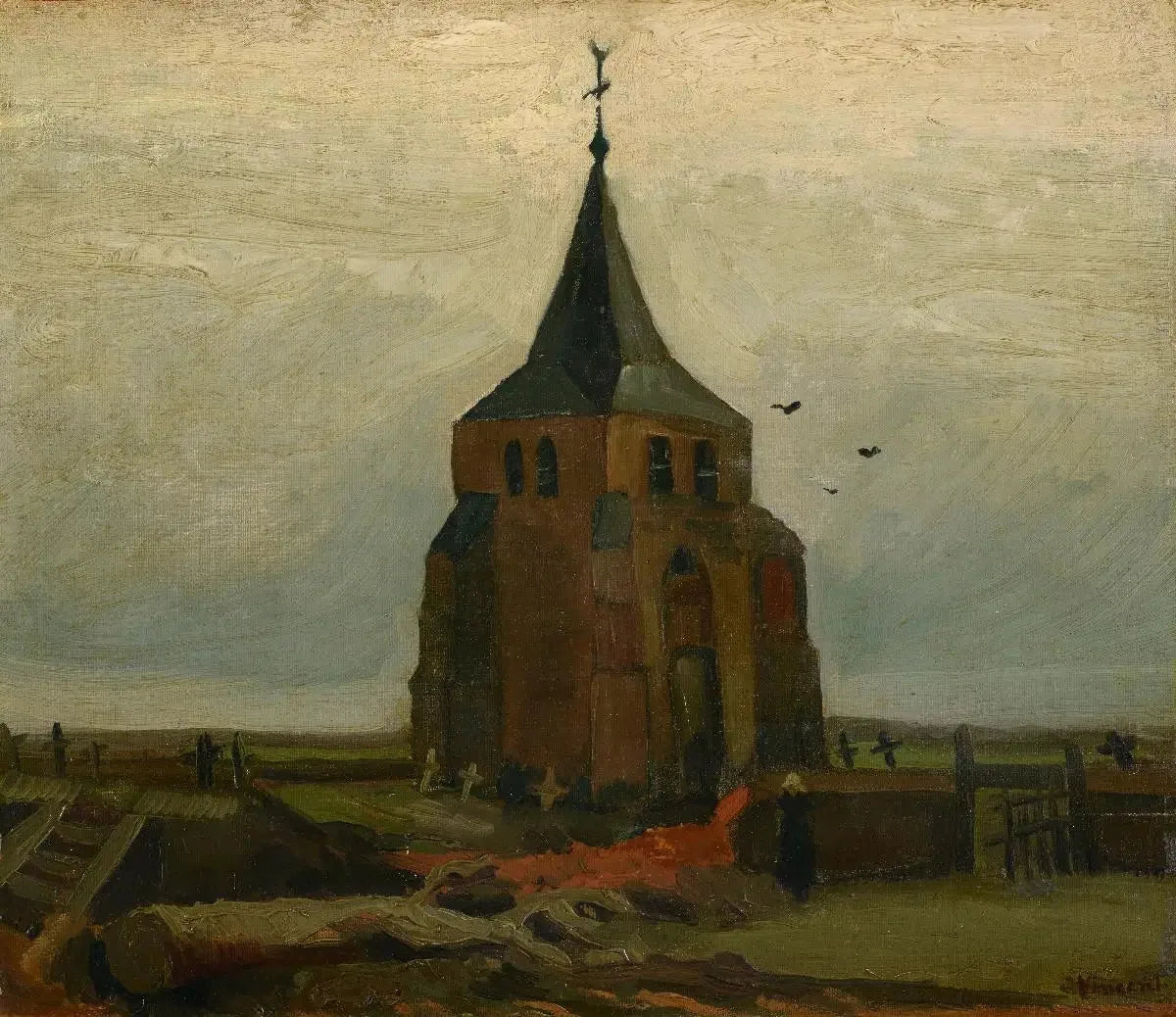 Le Vieux Clocher - Vincent van Gogh image 1 reproduction artisanale de tableau