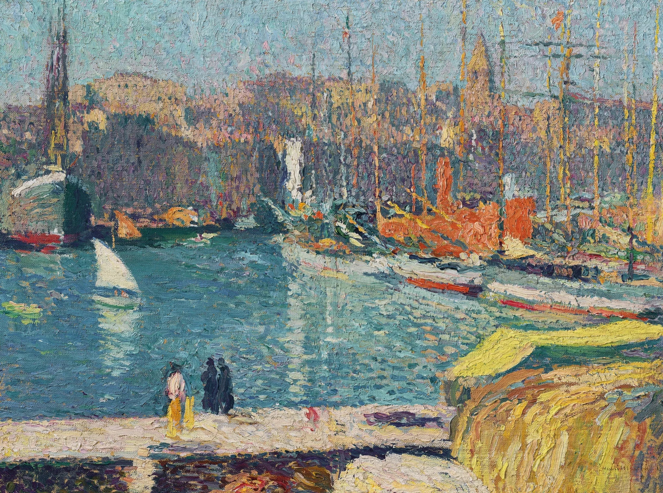 Le vieux port de Marseille - Henri-Jean Guillaume Martin image 1 reproduction de peinture à l’huile