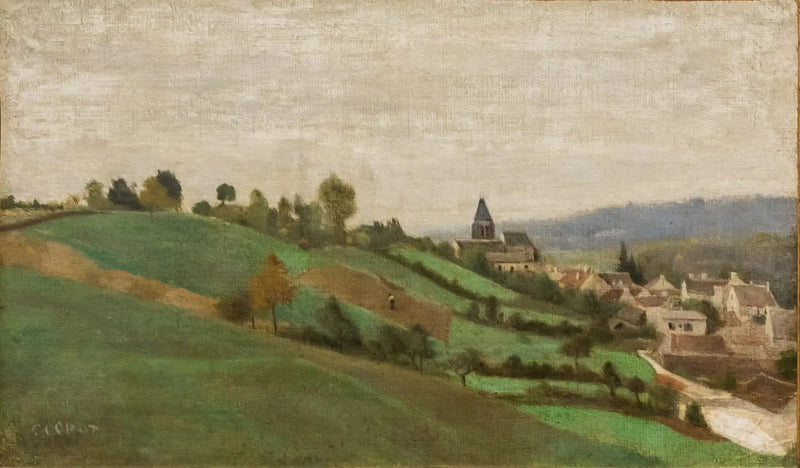 Landsbyen Presles, nær Beaumont-sur-Oise - Jean-Baptiste Camille Corot