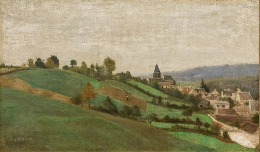 Landsbyen Presles, nær Beaumont-sur-Oise - Jean-Baptiste Camille Corot