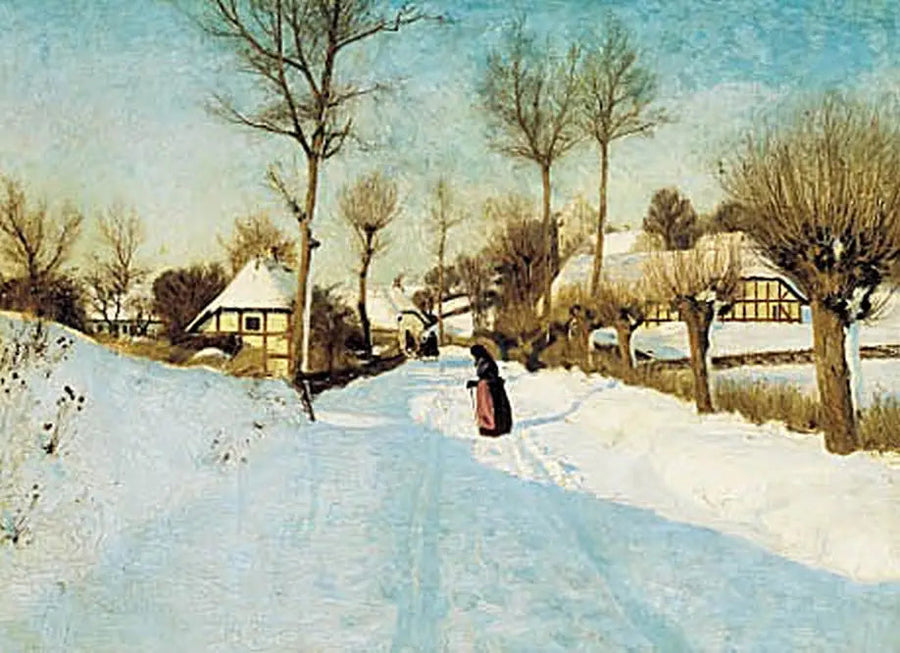 Landsbyen om vinteren. - H. A. Brendekilde