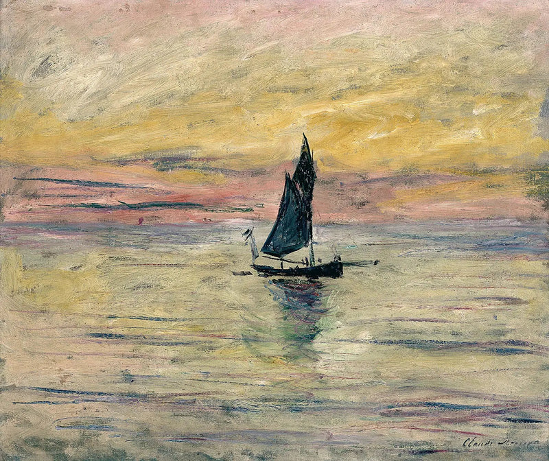 Sejlbåden, aftenstemning - Claude Monet