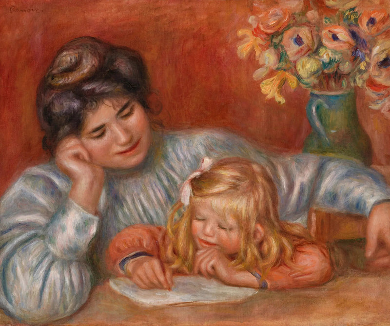 Skrivelektion (Skrivelektionen) - Pierre-Auguste Renoir