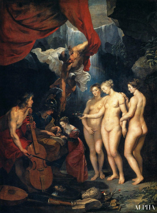 "Uddannelsen af prinsessen. (Cyklen om Marie de Medicis) - Peter Paul Rubens - Reproduktioner af malerier og højkvalitets malerier"