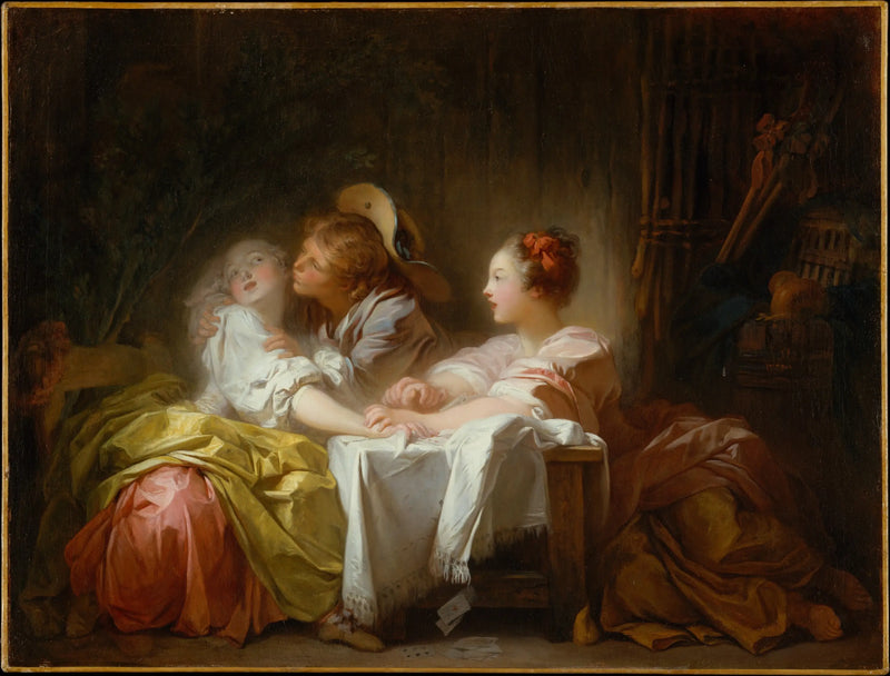 Det tabte spil eller det vindende kys - Jean-Honoré Fragonard