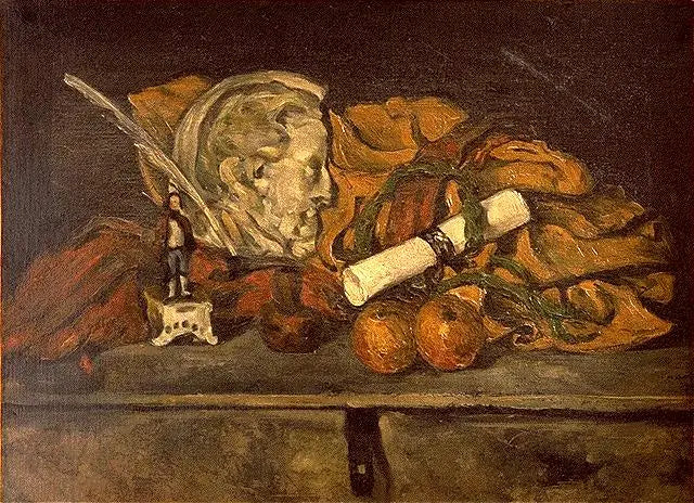 Cézannes Tilbehør. Stilleben med medaljon af Philippe Solari - Paul Cézanne