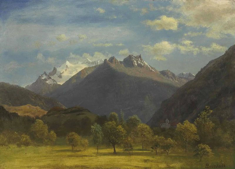 Alperne set fra Viège - Albert Bierstadt