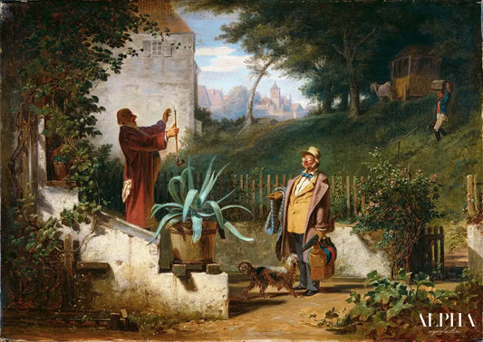 Les amis d'enfance - Carl Spitzweg - Reproductions de tableaux et peintures haut de gamme