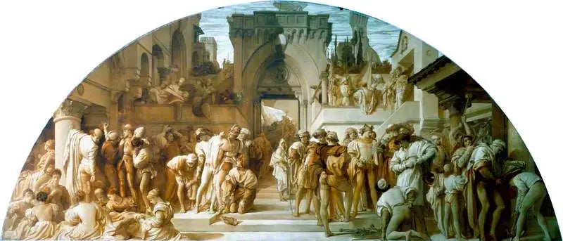 Industriens kunst anvendt på krig (skitse til et vægmaleri på Victoria and Albert Museum) - Frederic Leighton