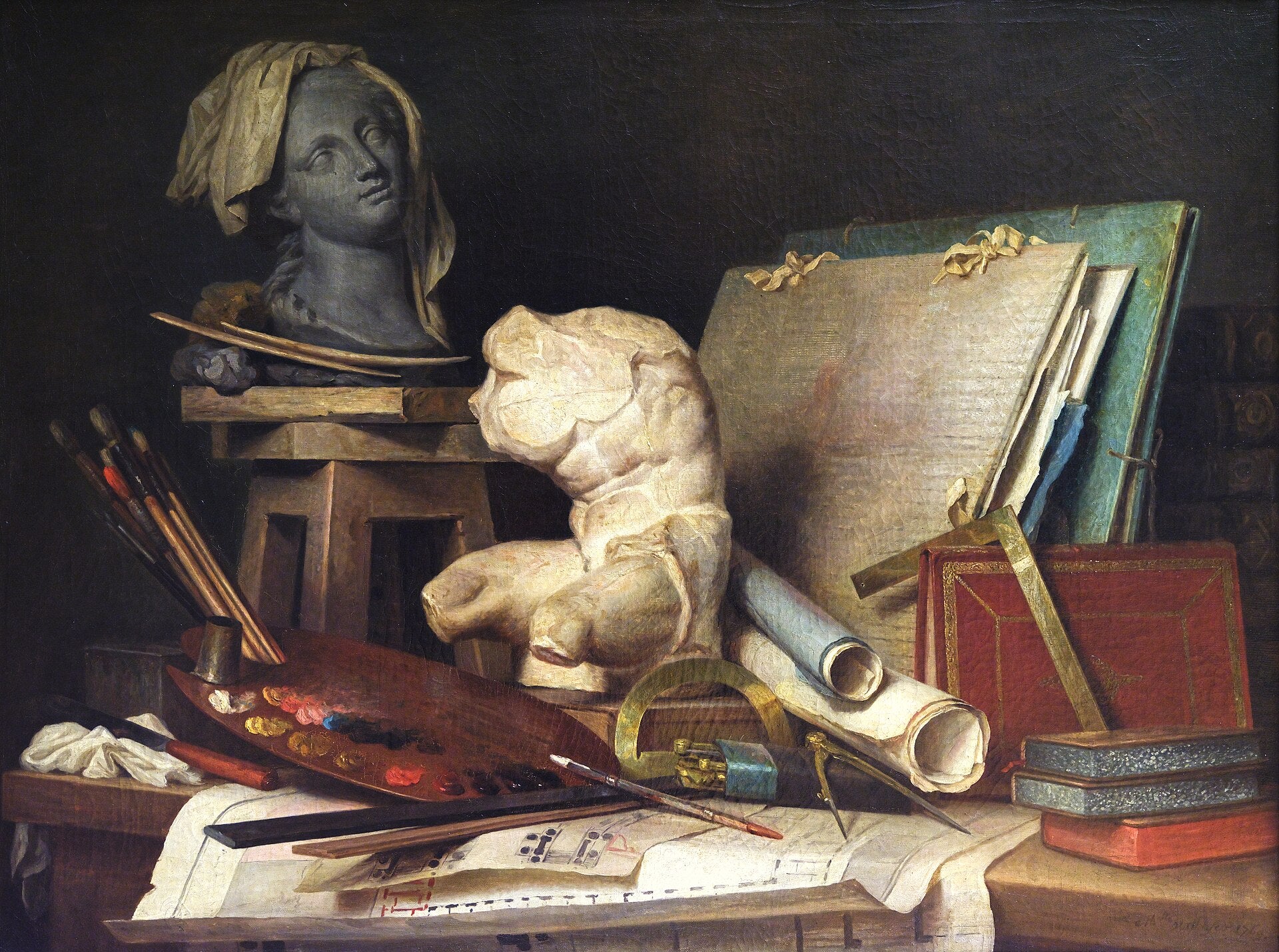Attributs de la peinture, de la sculpture et de l’architecture - Anne Vallayer-Coster