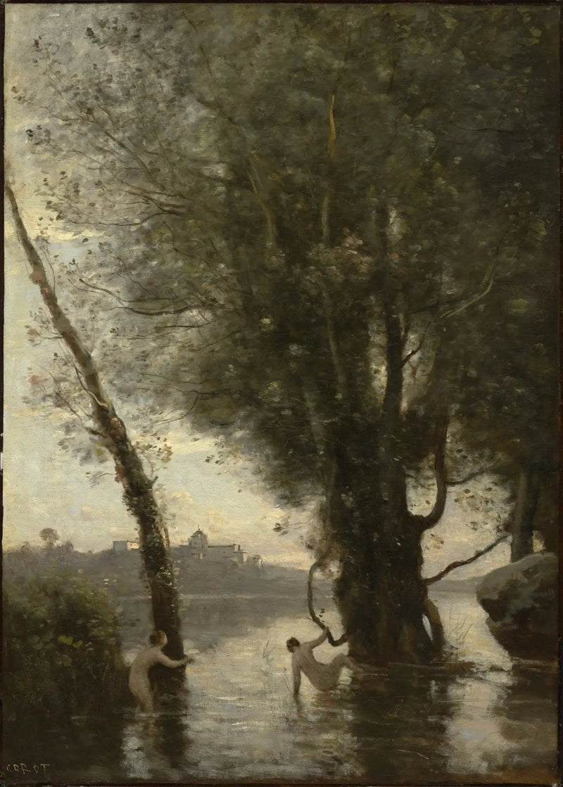 Baderinderne fra Borromée-øerne - Jean-Baptiste Camille Corot