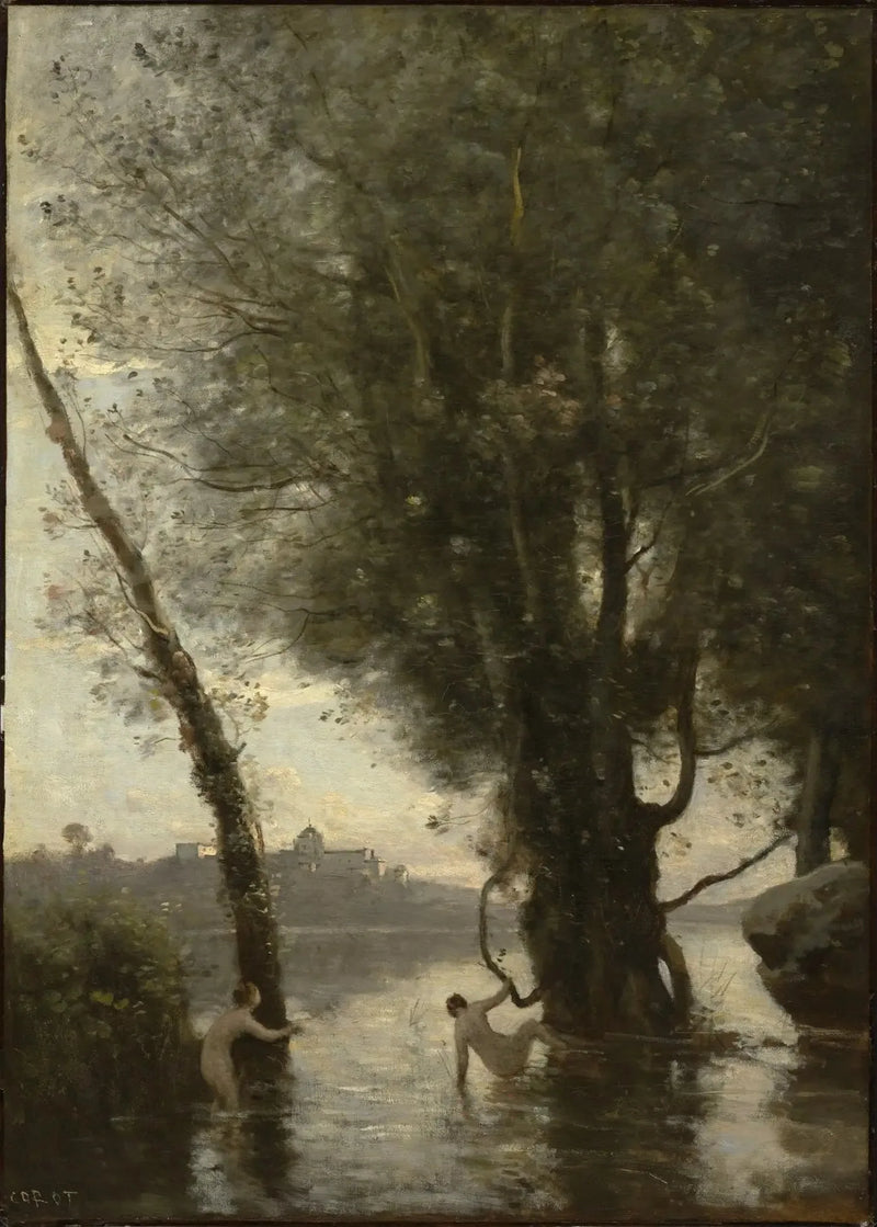 Baderinderne fra Borromée-øerne - Jean-Baptiste Camille Corot