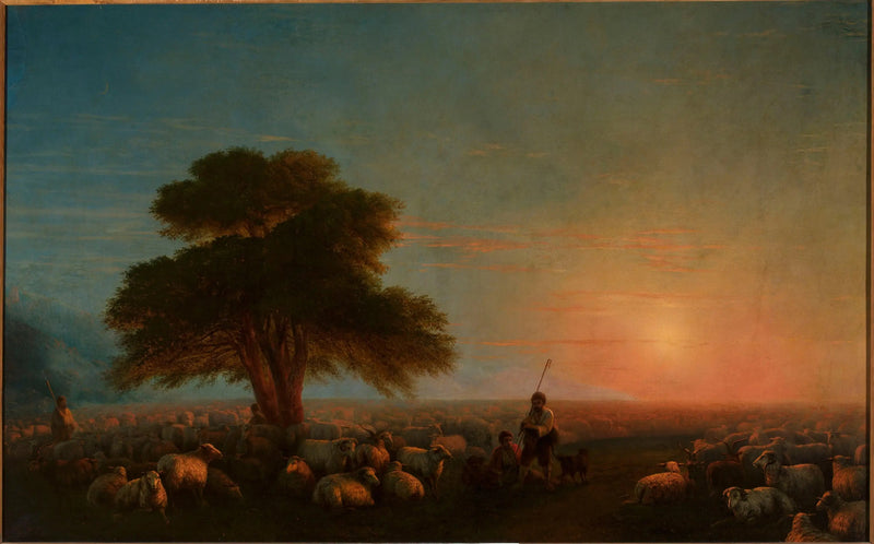 Hyrder med en flok får. - Ivan Aïvazovski