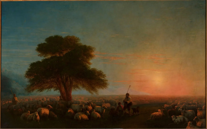 Hyrder med en flok får. - Ivan Aïvazovski