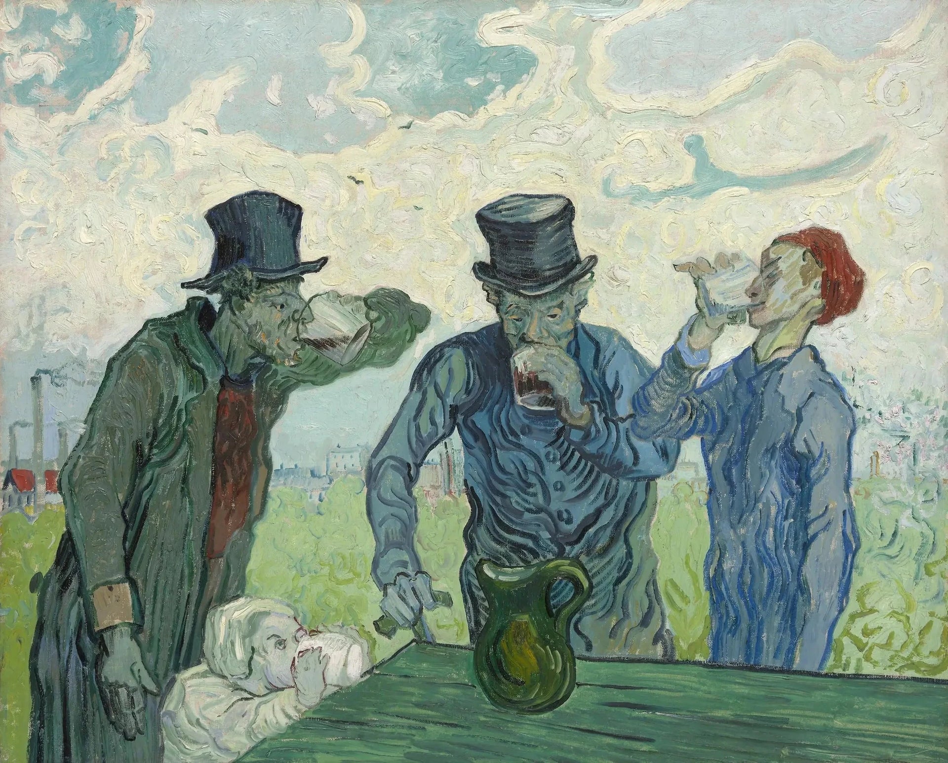 Les Buveurs d’après Honoré Daumier, de Vincent van Gogh, 1890, Art Institute of Chicago