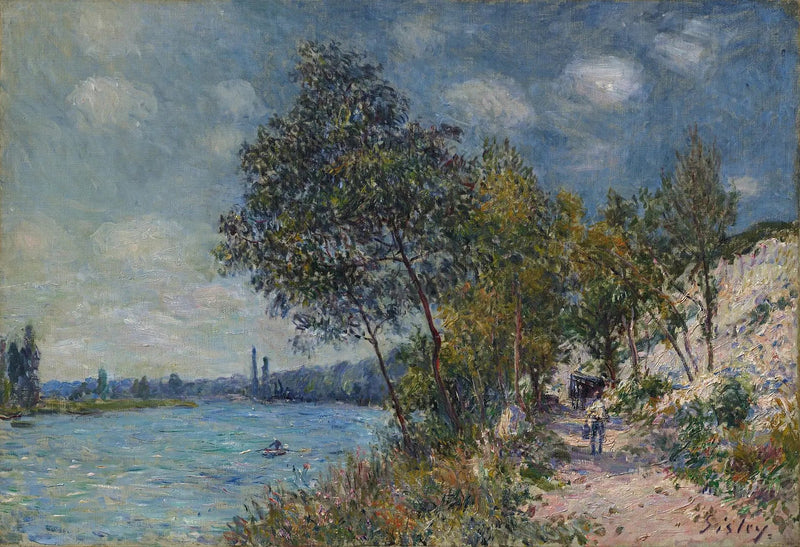 Stenbruddene i Veneux i solen, morgen - Alfred Sisley
